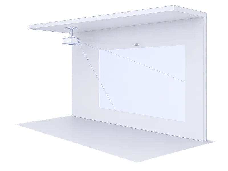 PartyDrax – Projection Configuration PartyDrax short-throw laser projection configuration for a commercial party room